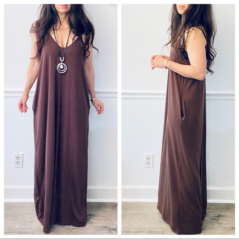✨LAST 1✨LOOSE FIT SLEEVELESS MAXI DRESS W/pockets - Picture 8 of 12